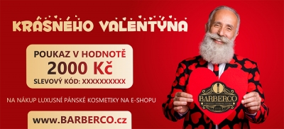 Valentínsky darčekový poukaz BARBERCO v hodnote 100 €