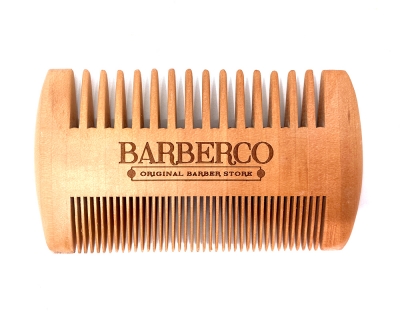 Drevený hrebeň na bradu BARBERCO Double beard comb