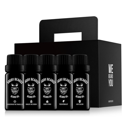 Darčeková sada olejov na fúzy ANGRY BEARDS 5x10 ml