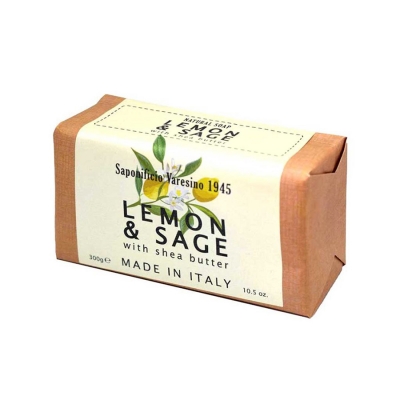 Tuhé mydlo s bambuckým maslom SAPONIFICIO VARESINO Natural soap Lemon & Sage 300 g