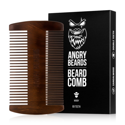 Drevený hrebeň na fúzy ANGRY BEARDS Beard comb Woody