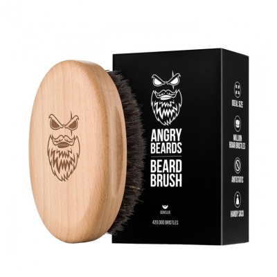 Drevená kefa na fúzy a bradu ANGRY BEARDS Beard brush Gentler