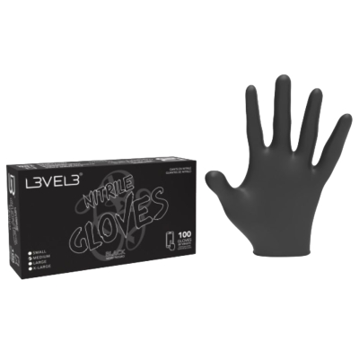 Čierne profesionálne nitrilové rukavice L3VEL3 Nitrile gloves Black 100 ks