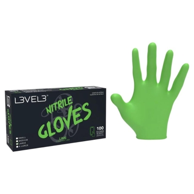 Zelené profesionálne nitrilové rukavice L3VEL3 Nitrile gloves Lime 100 ks