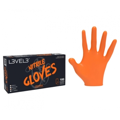 Oranžové profesionálne nitrilové rukavice L3VEL3 Nitrile gloves Orange 100 ks