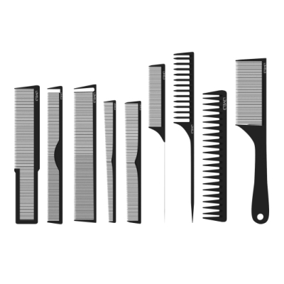 Profesionálna sada hrebeňov L3VEL3 Barber comb set - 9 ks