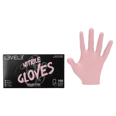 Ružové profesionálne nitrilové rukavice L3VEL3 Nitrile gloves Pearl pink 100 ks