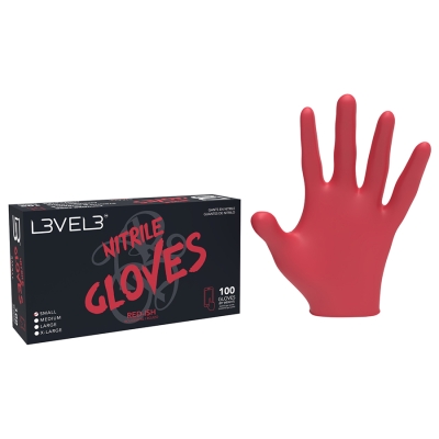 Červené profesionálne nitrilové rukavice L3VEL3 Nitrile gloves Red 100 ks