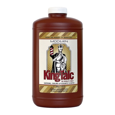 Púder na podráždenú pokožku po holení a stríhaní BARBICIDE King Talc Vintage 200 g