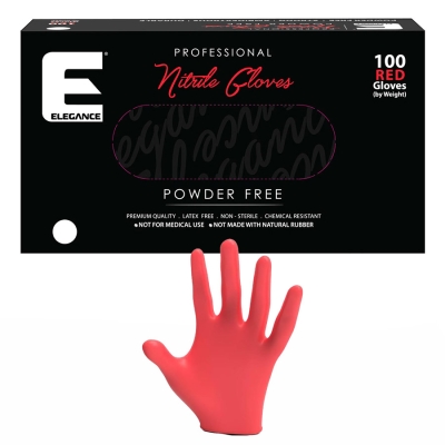 Červené profesionálne nitrilové rukavice ELEGANCE Nitrile gloves Red 100 ks