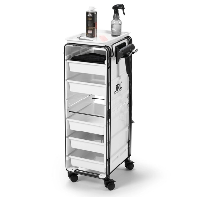 Kadernícky pojazdný vozík JRL Barber trolley White