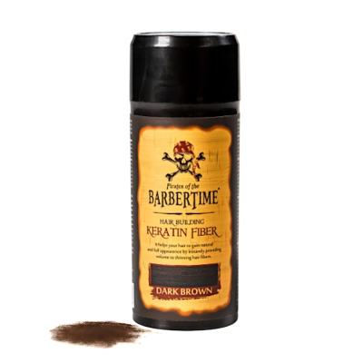 Púder na zakrytie rednúcich vlasov BARBERTIME Hair building keratin fiber 21 g - tmavo hnedý