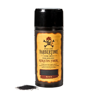 Púder na zakrytie rednúcich vlasov BARBERTIME Hair building keratin fiber 21 g - čierný