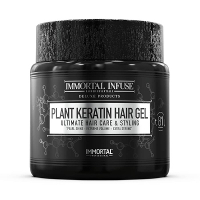 Extra silný gél na vlasy s keratínom IMMORTAL Infuse Plant keratin hair gel 500 ml