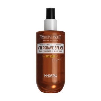 Voda po holení a stimulačné tonikum pre pokožku hlavy IMMORTAL Infuse Aftershave splash Bay rum Original 250 ml