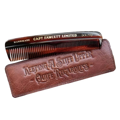 Pánsky hrebeň na vlasy s koženým púzdrom CAPTAIN FAWCETT Hair comb with leather case