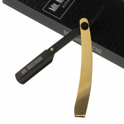 Elegantná shavetta na holenie MR. MUSTACHE Pure gold