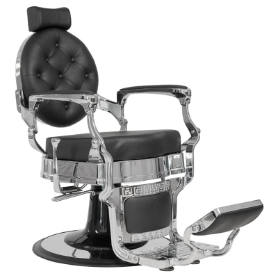 Luxusné barber kreslo BUZZ SILVER Black chair