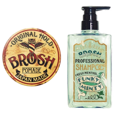 Výhodná sada na vlasy BROSH pomáda Original 120 ml + šampón Funky minty 400 ml