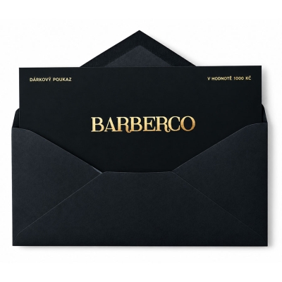 Luxusný darčekový poukaz BARBERCO 1000 Kč