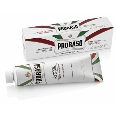 Krém na holenie pre citlivú pleť v tube PRORASO Shaving cream Zelený čaj 150 ml