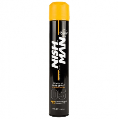 Ultra silný lak na vlasy NISH MAN Ultra strong hold hair spray 400 ml