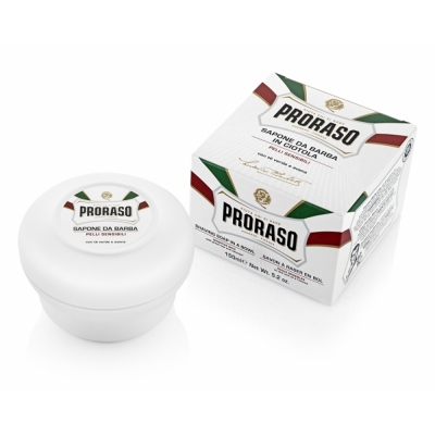 Mydlo na holenie v miske PRORASO Shaving soap in a bowl Zelený čaj 150 ml