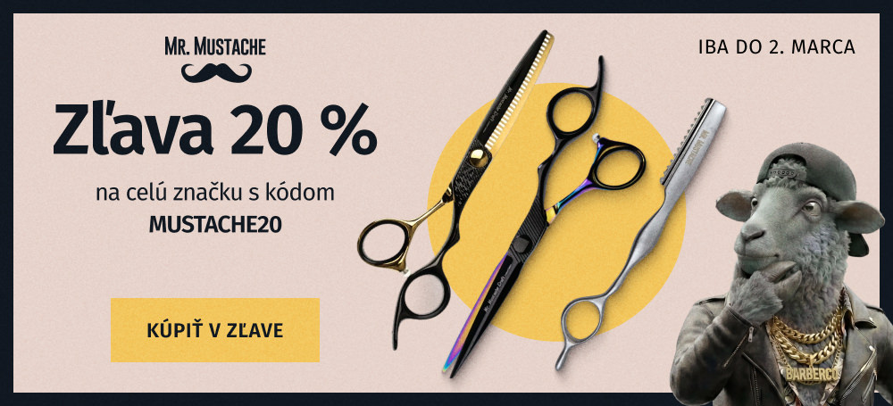 20 % zľava na Mr. Mustache